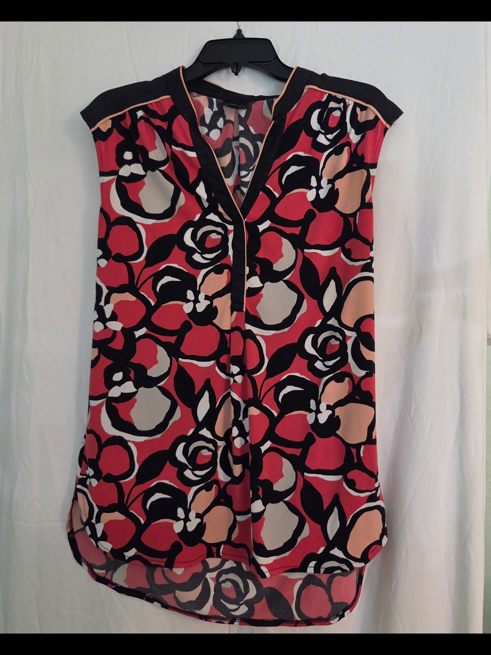 Warm Floral Print Sleeveless Top